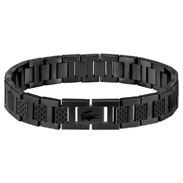 Ατσάλινο βραχιόλι Lacoste 2040119 σε μαύρο χρώμα από ανοξείδωτο ατσάλι.